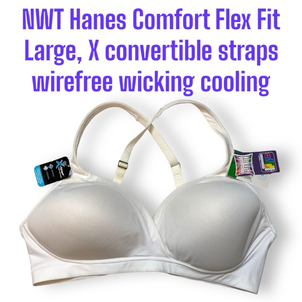 Lg 36D 38B 38C 38D 40B Cooling Wicking Wirefree Hanes Bra HU18 X Convertible